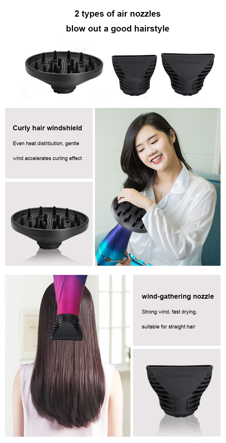 Υψηλής ποιότητας Professional Salon sonic AC Motor 2000w Diffuser Concentrator Dryer για σγουρά μαλλιά_voghion.com