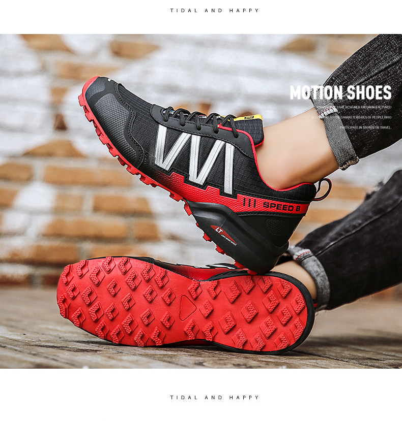 Men Hiking Sneakers Climbing Lace Up Trekking Outdoor Mountain Bike Flat Sport Cycling Shoes Breathable_voghion.com