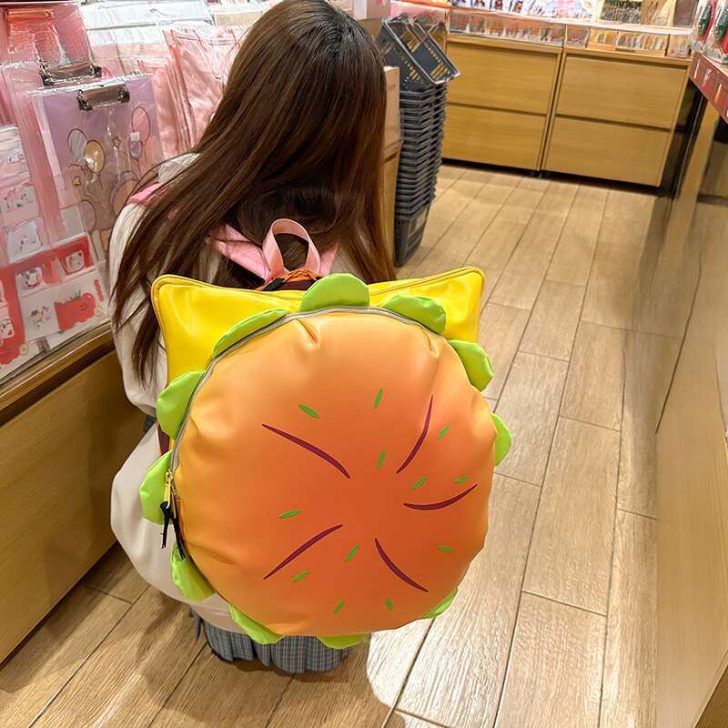 Cartoon Neue Campus Studenten Gleichen Käse Niedlichen Große Kapazität Burger Ersatz Rucksäcke_voghion.com