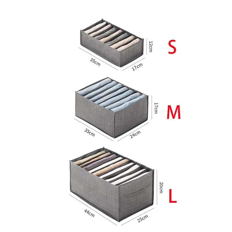 1pc Pants Storage Box, Jeans Divider Storage Box, Wardrobe 9 Grids Storage Basket_voghion.com