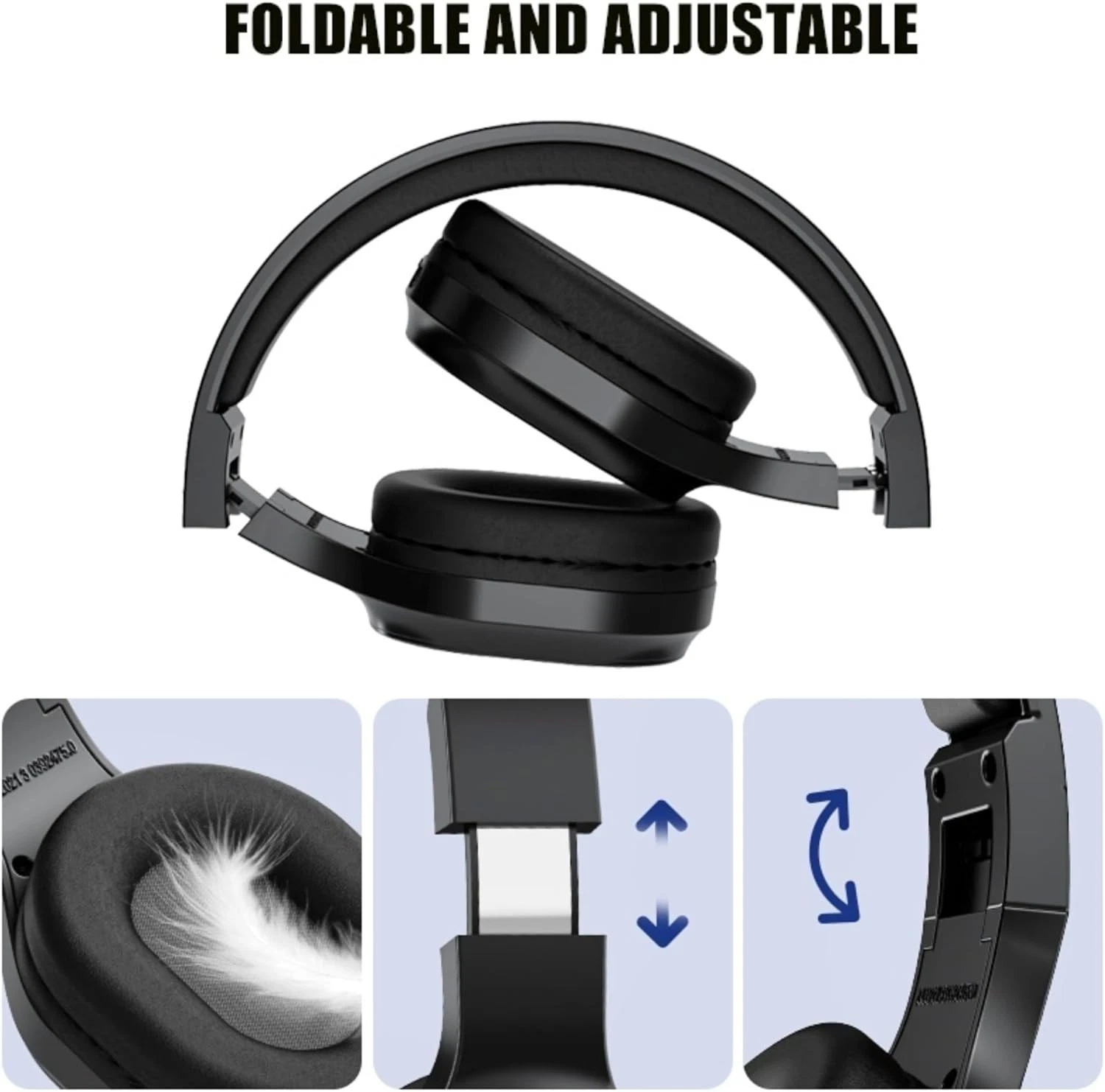 Fm Radio Wireless Bluetooth Headphones With Noise Reduction_voghion.com