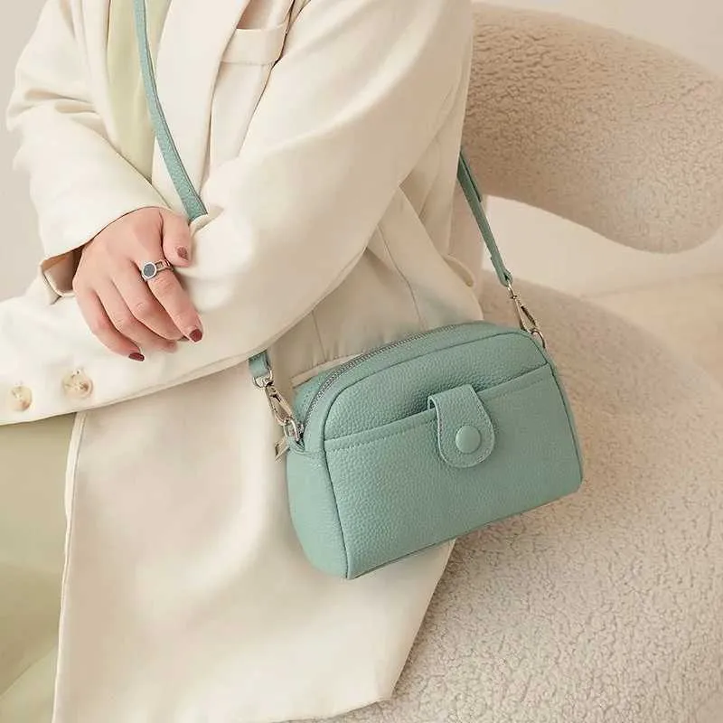 Borsa a tracolla da donna in pelle PU piccola quadrata casual versatile bella moda monospalla grande capacità_voghion.com
