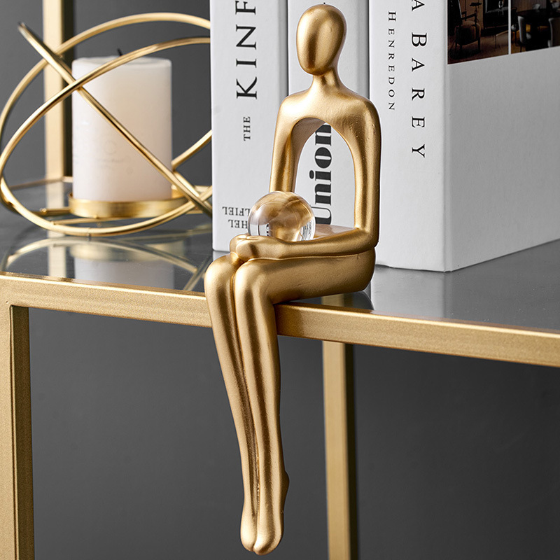 Niche d'art de luxe légère, ornements de figures abstraites, décoration de bibliothèque, étagère de bureau, décoration d'armoire à vin, cadeau de pendaison de crémaillère