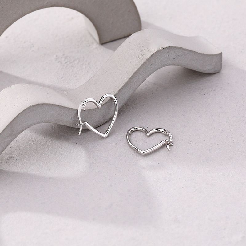 S Sterling Silber Herz für Frauen Nischendesign Alle Match Ins Temperament Ohrringe_voghion.com