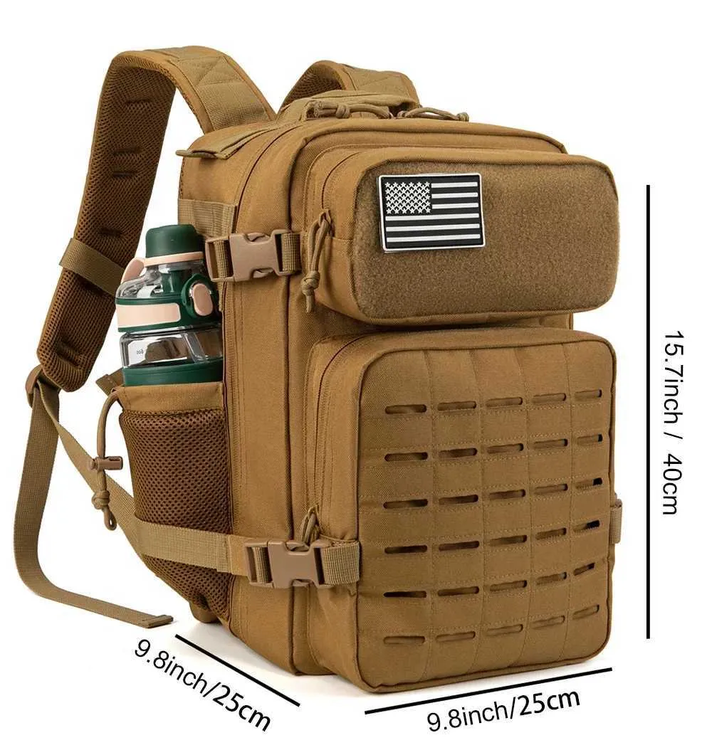 Zaino tattico QT QY 25L/45L per uomo e donna, per sopravvivenza all'aperto, piccolo zaino scolastico, con bottiglia_voghion.com