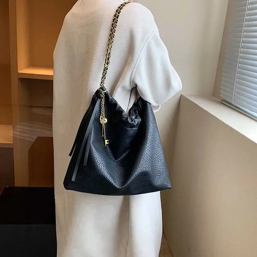 Borsa a tracolla da donna, borsa a mano con catena dorata, borsa a tracolla per ragazze, tasca da ufficio, grande capacità_voghion.com