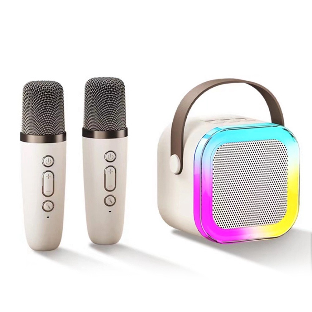 K12 Mini Karaoke Altoparlante audio wireless Microfono Bluetooth KTV portatile per la casa con 1 microfono_voghion.com