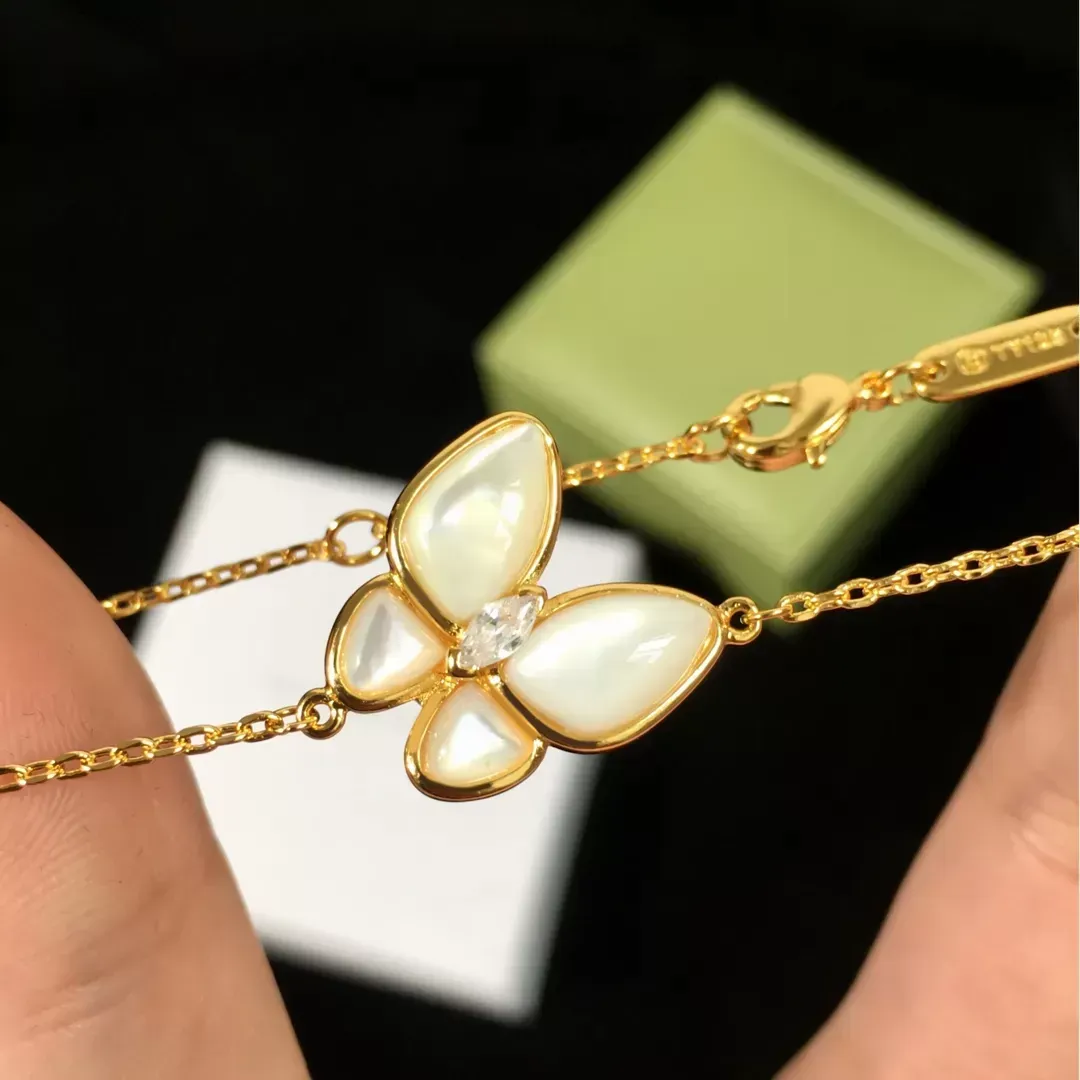 Braccialetto portafortuna con quadrifoglio in argento Sterling per donna, placcato in oro, con catena, regalo e8Ic#_voghion.com