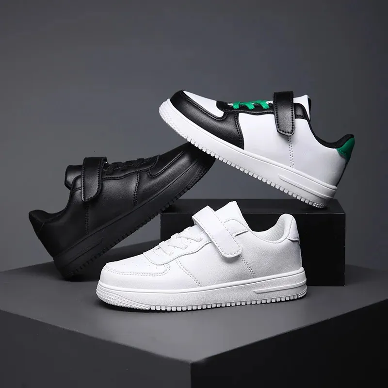 Black boys 6 to 12 years old 2024 new school leather childrens casual sports shoes 240627_desvips.com