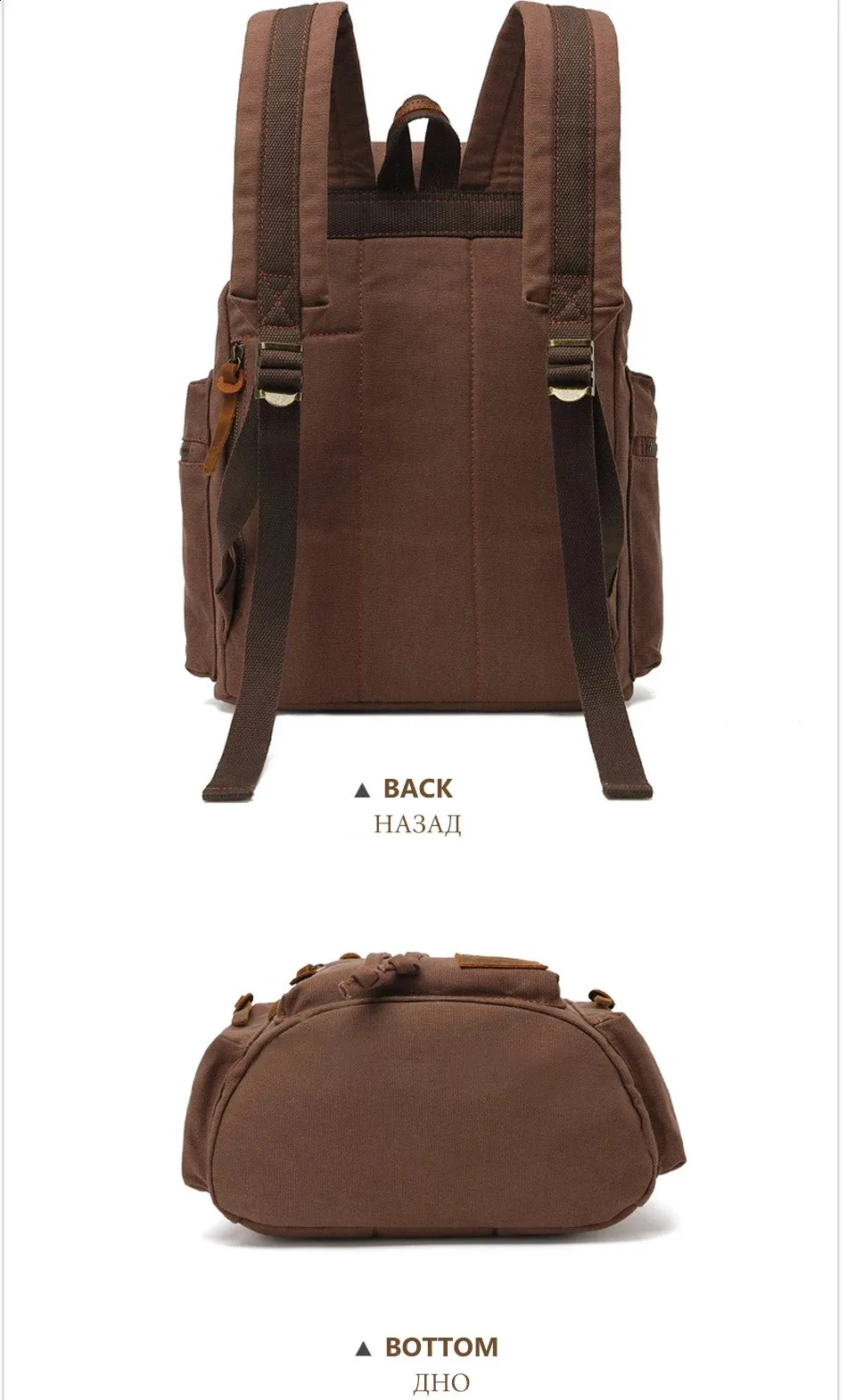 Fashion Vintage Canvas Backpack School Mens Bags Large Capacity Travel Laptop Retro Bag Drop 240730_voghion.com