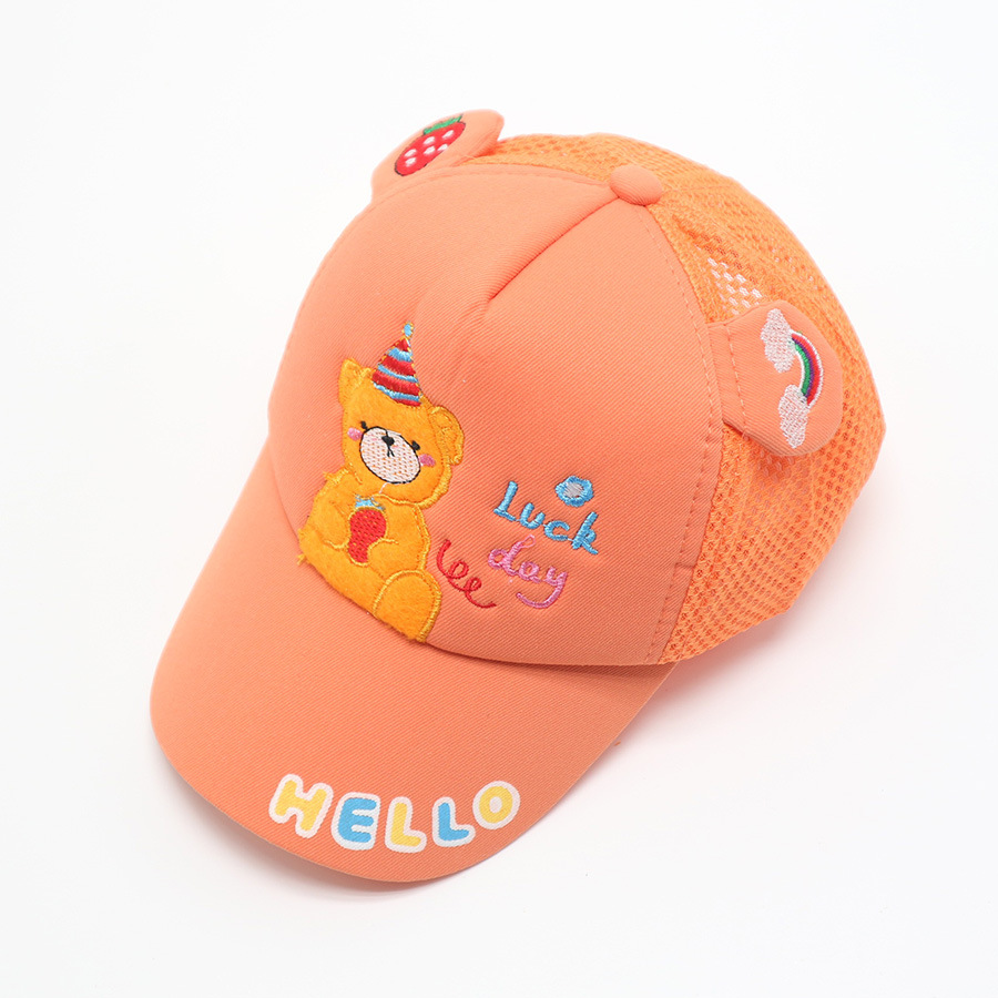 Berretto da baseball per bambini, berretto a rete, cappello estivo, cappello da sole, ragazzi e ragazze, parasole, simpatico cartone animato, protezione solare, protezione solare, orso_voghion.com