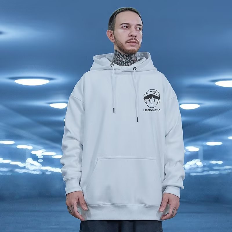 Il marchio di moda americano Instagram coppia cartoon felpa con cappuccio da uomo di tendenza in peluche di grandi dimensioni più grasso top oversize_voghion.com