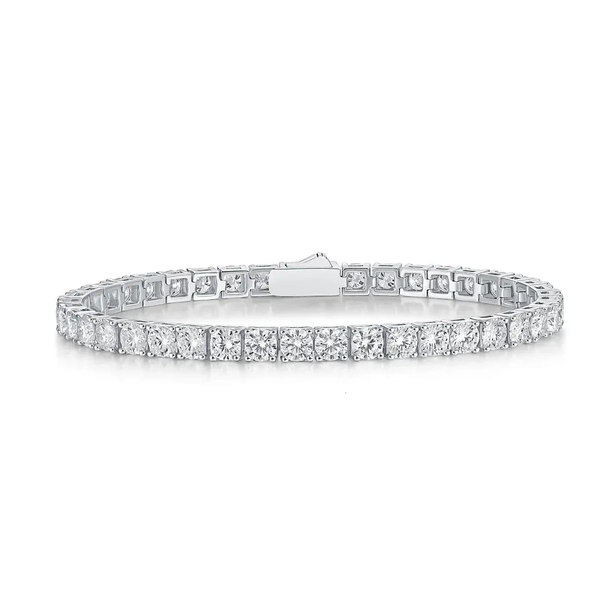 D VVS1 Tennis Bracelet Original s Sterling Sier Plated White Gold with GRA Bracelets for Women Man 240507_voghion.com