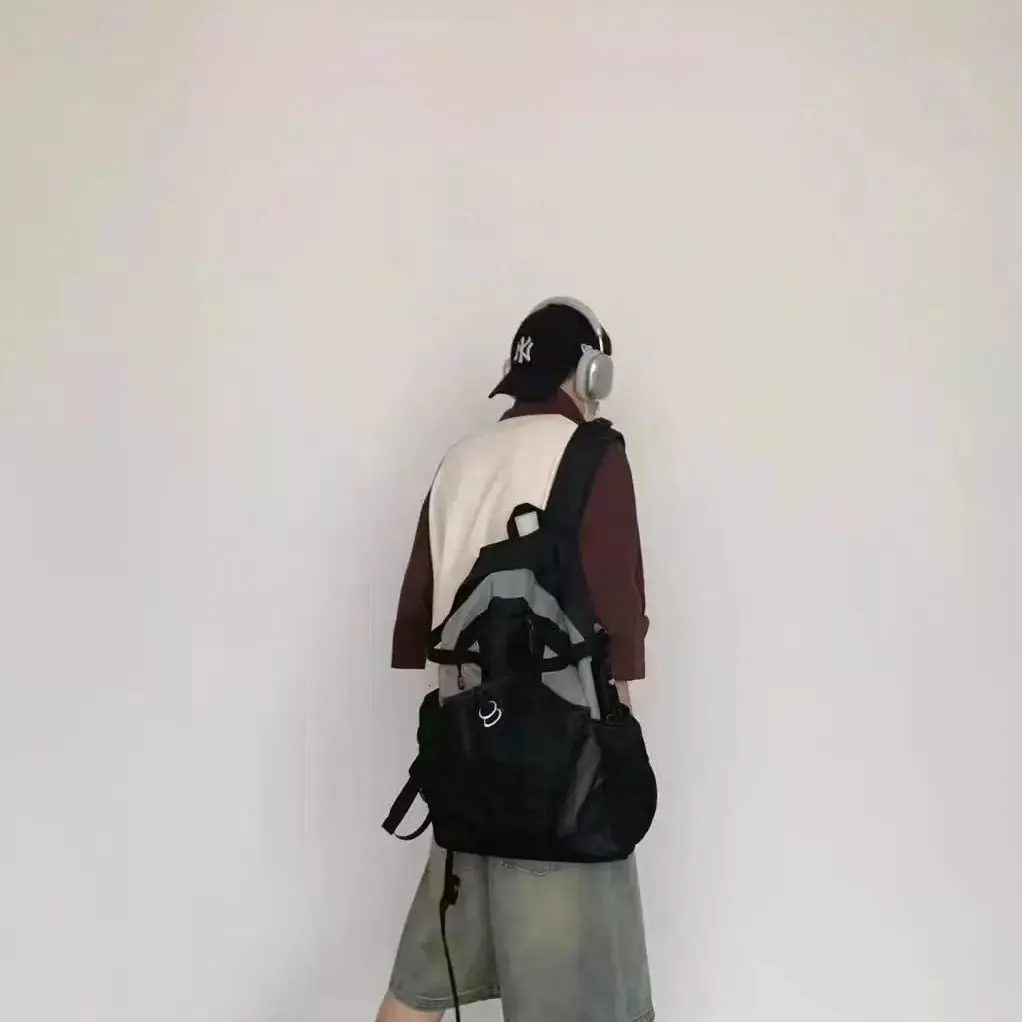 Casual Patchwork Backpack Contrast Colour Vintage School Bag_voghion.com