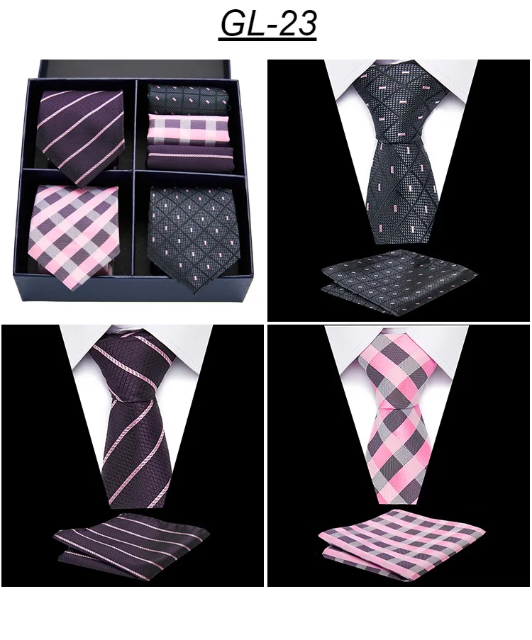 Rusetit Miesten Solmiosarja Klassinen 7,5 cm Solmio ja Keltainen Vihreä Musta Paisley Pocket Square Miehille Häät_voghion.com