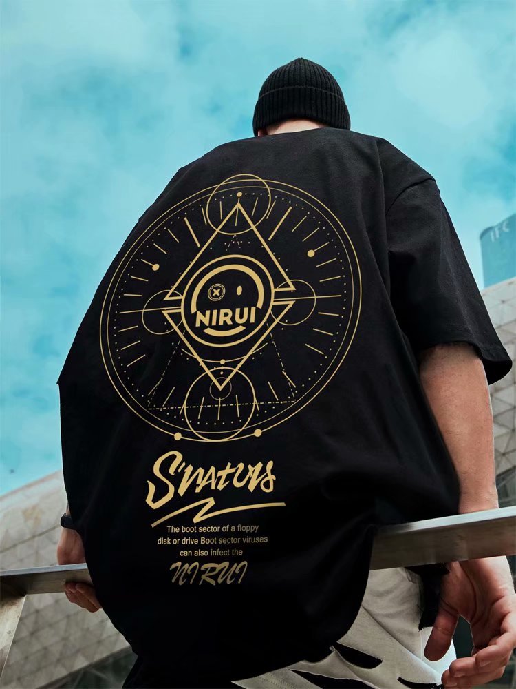 Trendy 3D printed half ins China-Chic loose large T-shirt rabbit short sleeve t-shirt men's summer hip-hop_voghion.com