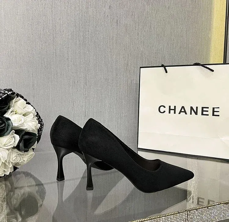 Heels Thin Toe Pointed Pumps Office Sexy Party Ladies Footwear Black Womens Shoes Formal on Heeled High Career 39_voghion.com