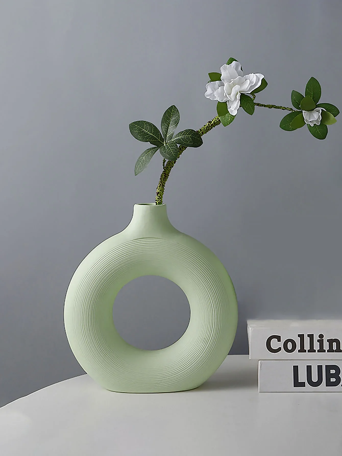 Round Matte Ceramic Vase Minimalist Nordic Bohemian Home Decor_voghion.com
