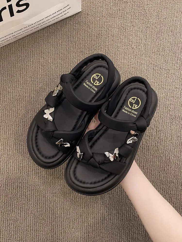 Roman Style Butterfly Sandals Comfortable Beach Shoes For Summer_voghion.com