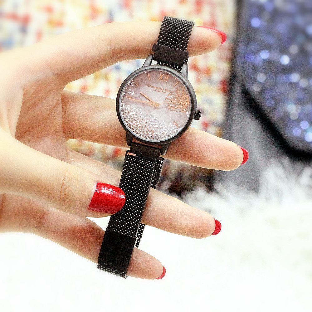 Orologio al quarzo da studente con cintura magnetica in rete da donna di tendenza moda 2024_voghion.com