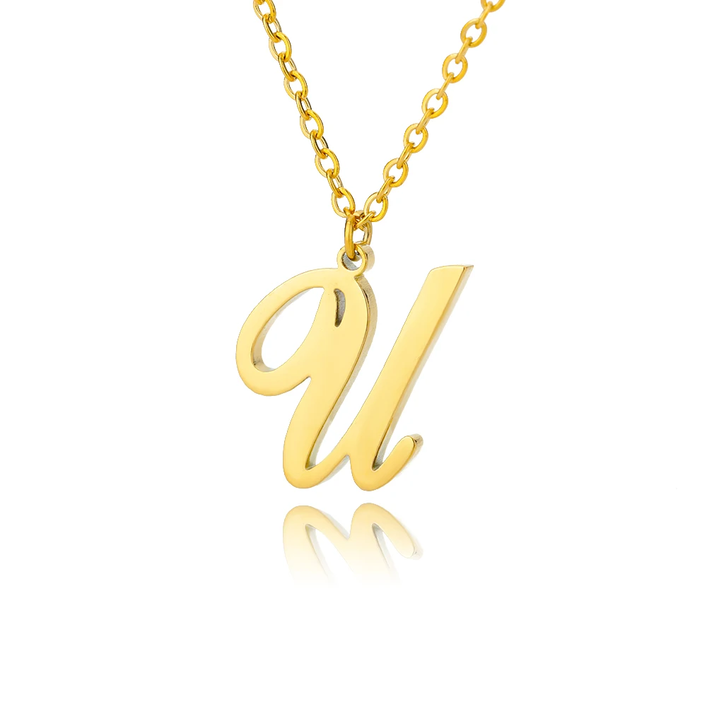 Collier initial or pour femme pendentif acier inoxydable_voghion.com