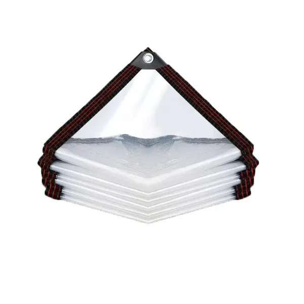 Telo per gazebo trasparente spesso 4 m x 2 m con anello di chiusura, resistente e antistrappo, ideale per esterni, cortile, giardino, padiglione._voghion.com
