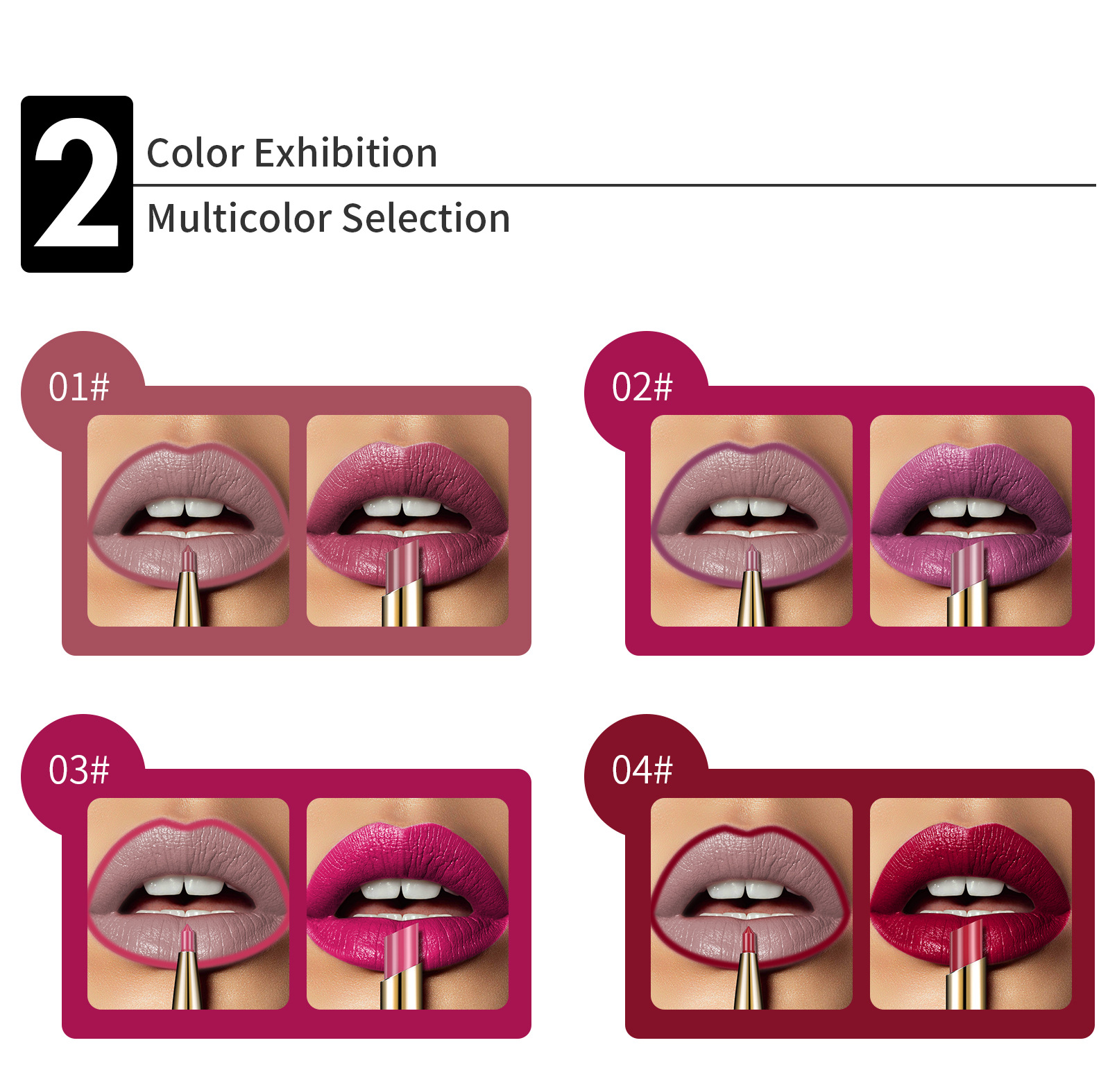 QIC lipliner lip makeup women are not easy to decolorize line hook double head rotary matte paint lipstick pen_voghion.com
