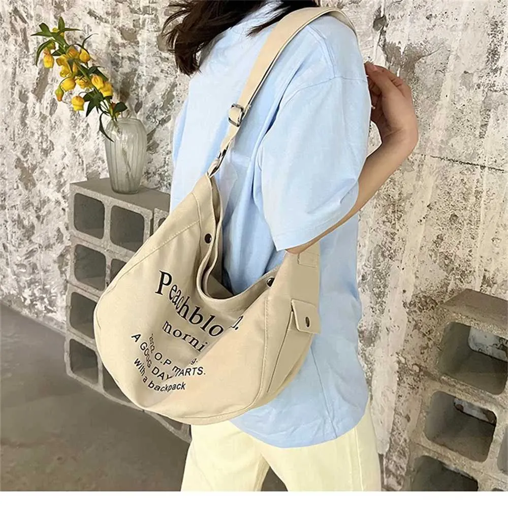 Borsa a tracolla in tela da donna grande shopper messenger bag_voghion.com