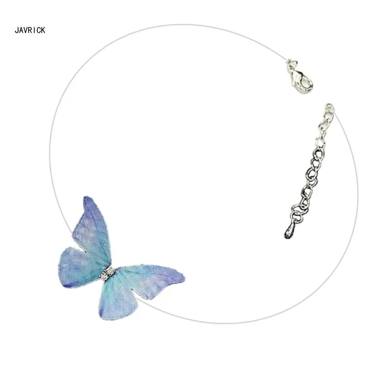 Collane con ciondolo Comodo Choker Pesce Linea Blocco Collare Collana Farfalla Ciondolo Catena Clavicola D0LC_voghion.com
