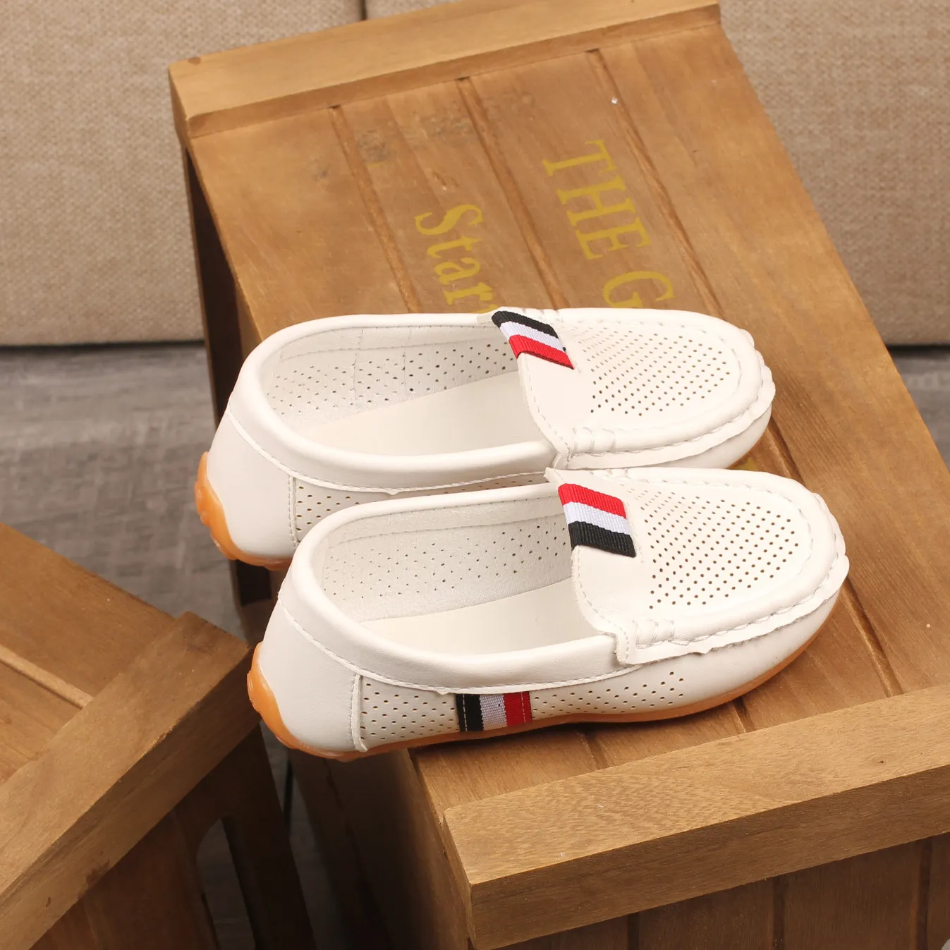 Kanner PU Lieder Jugend Casual Style Happysteps Weich bequem Loafers Slip on Klengkanner Kannerschong Gréissten US5C-US4Y_voghion.com
