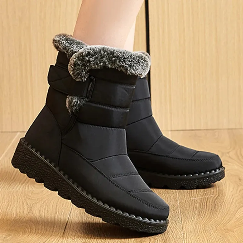 Snow Platform Shoes Woman Fur Keep Warm For Women Plus Size Plush Botas Mujer Winter Boots 240830_voghion.com