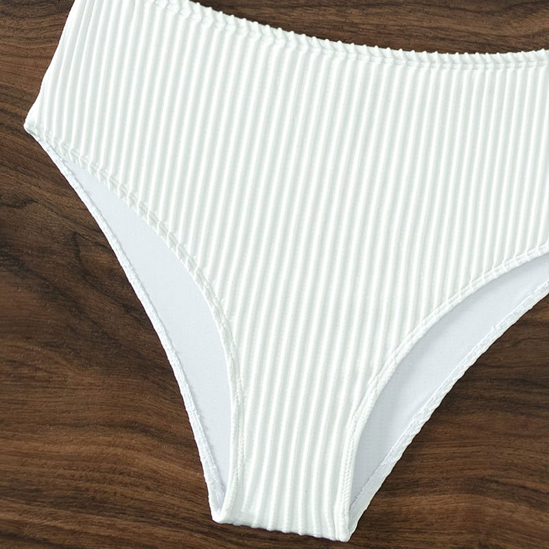 Naiste riided Seksikas ühevärviline kõrge vöökohaga bikiinid rannas lõhestatud ujumistrikoo naiste ujumisriided _voghion.com