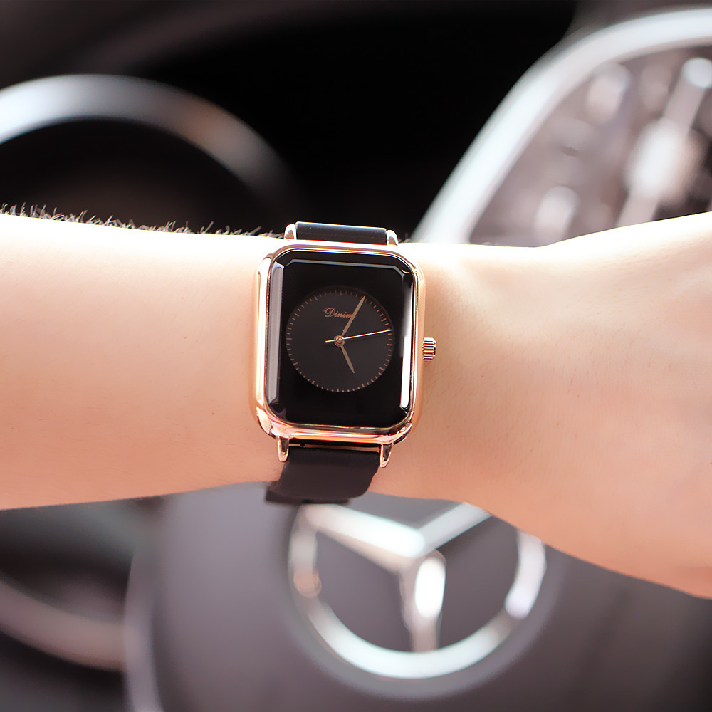 Ceas de damă nou la modă, stil Pointer, dreptunghiular, cu bandă din silicon, cu cuarț, impermeabil, versatil_voghion.com