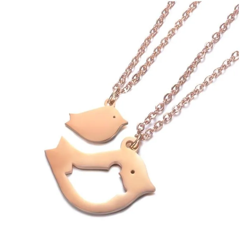 Mutter Duechter Vogel Halskette Aus Edelstahl Schmuck_voghion.com