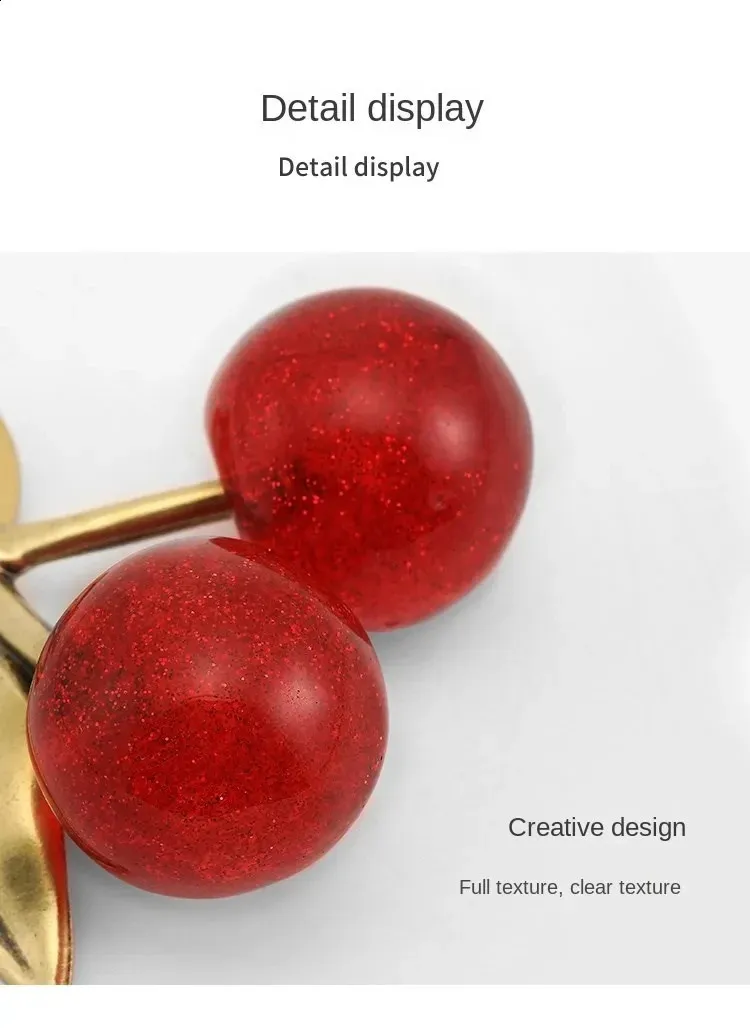 Exquisite Kirsch-Charm-Anhänger-Dekoration für Handtasche, Schultertasche, hochwertiges Schlüsselanhänger-Taschen-Accessoire 240729_voghion.com