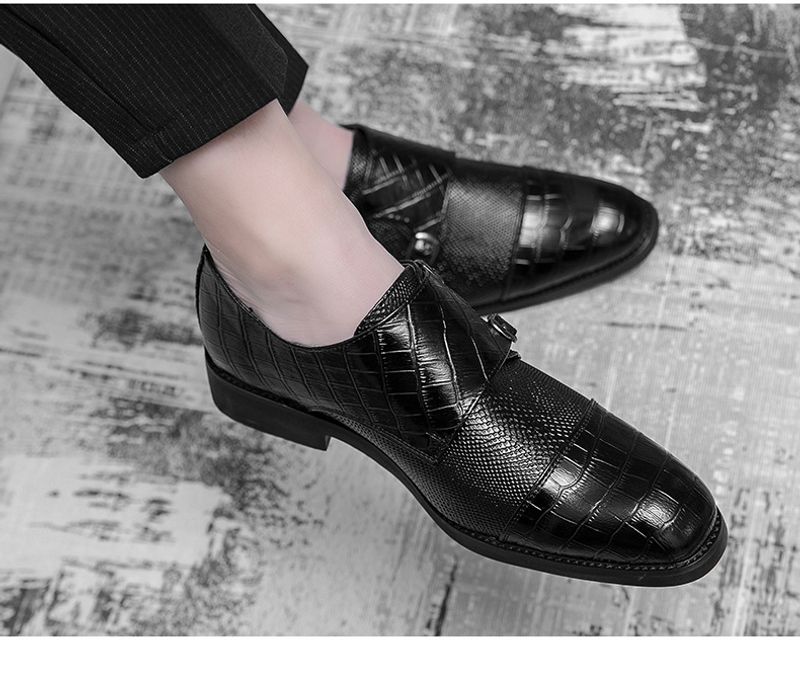 Herenschoenen dubbele gesp grote maat zakelijke casual leren heren zwarte formele ing monk schoenen_voghion.com