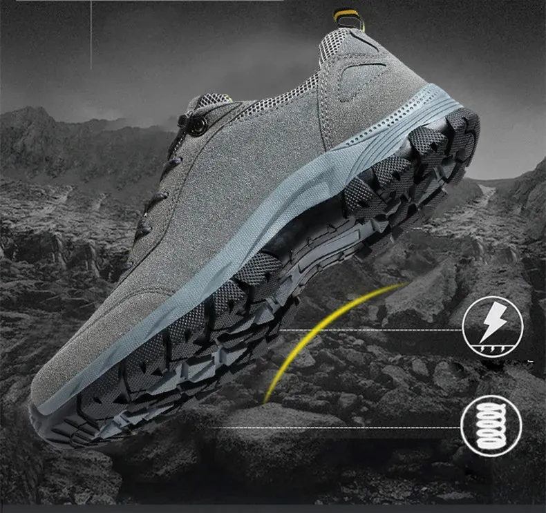 Herren Outdoor Wanderschuhe Aus Wildleder Mit Schnürung_voghion.com