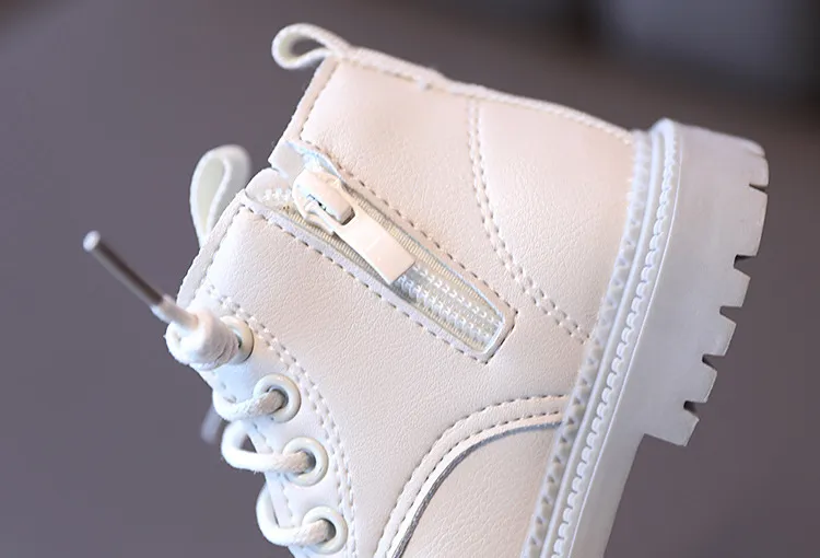 Kinder Leder Wasserdichte Kinder Turnschuhe Schwarz Weiß für Baby Mädchen Stiefel Kleinkind Jungen Schuhe Cutefeet Schule_voghion.com
