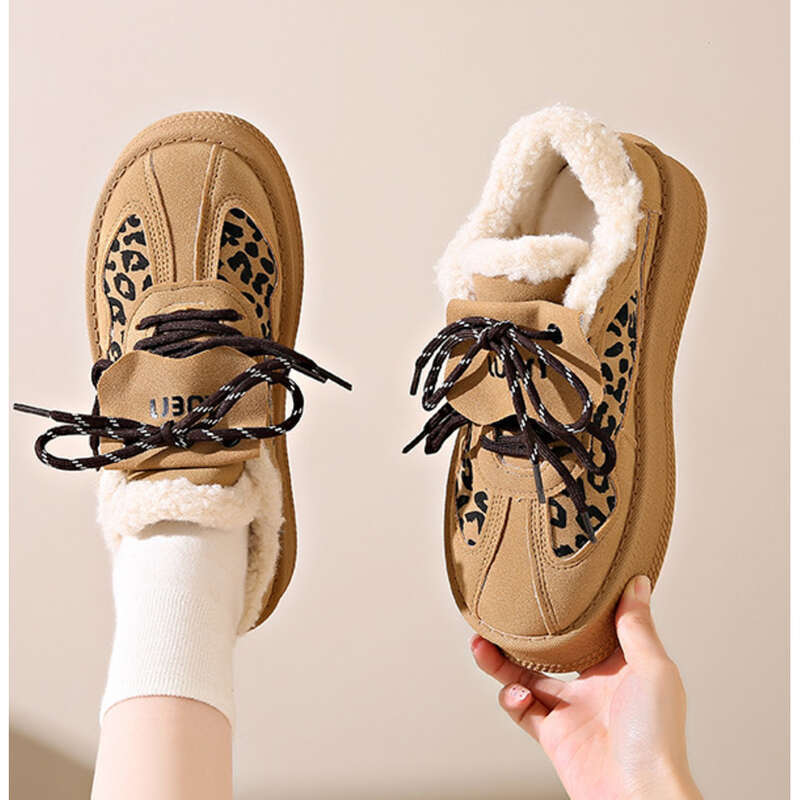 Scarpe da ginnastica invernali in velluto con fondo spesso e multifunzionali in cotone caldo da donna leopardate_voghion.com