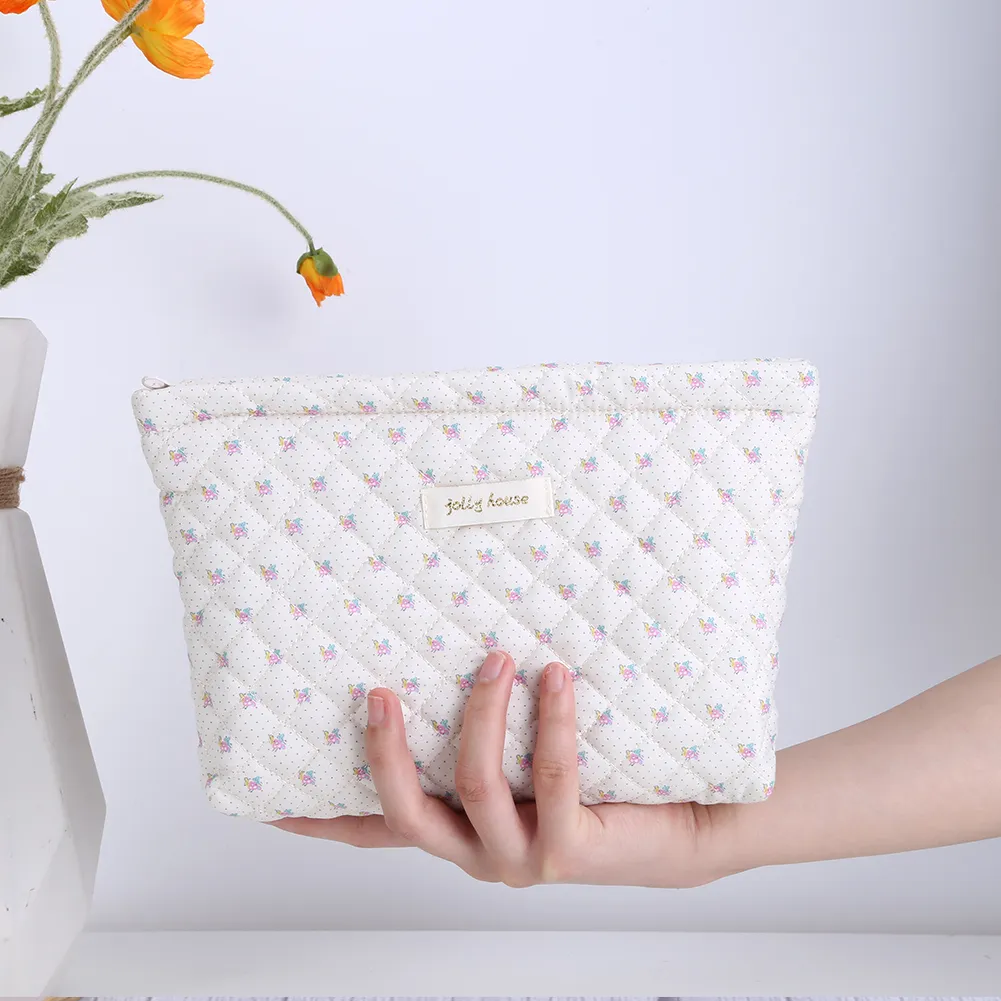 Mini trousse de maquillage imprimée pour femme, étui de rangement matelassé pour cosmétiques, sac portable pour pièces de monnaie, articles divers, porte-cartes de crédit_voghion.com