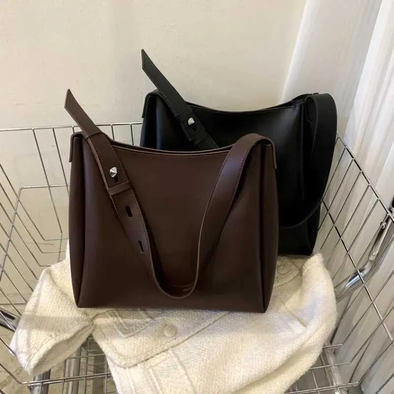 Sac à main et portefeuille en cuir tendance 2024 pour femme, simple, grande capacité, bandoulière, Y241011_voghion.com