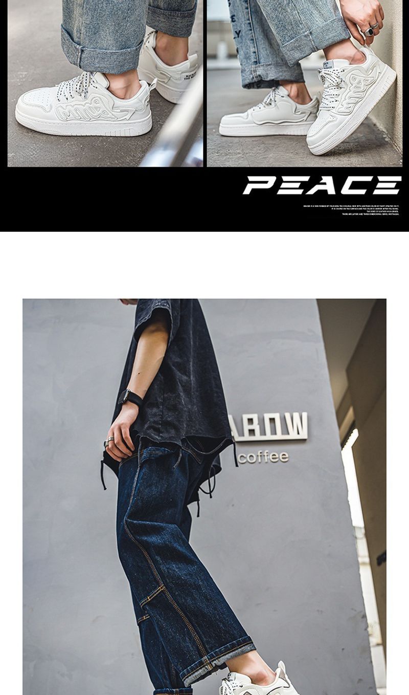 Herbst Winter Neue Weiße Jugend Mode Sport et Casual Herren Trendy Low Top Kleine Paar Board Schuhe_voghion.com