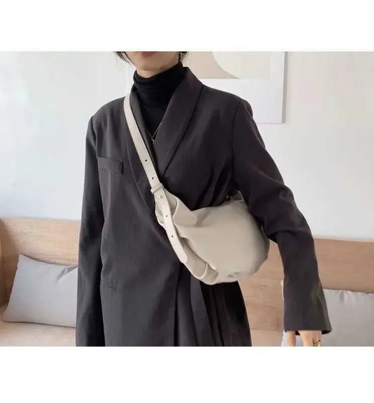 Borsa a tracolla alla moda con pieghe per donna in morbida pelle PU, borsa a tracolla firmata Dumpg Fashion Cloud, borsa Hobo BolsasC241211_voghion.com