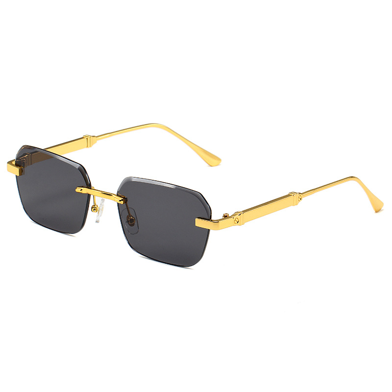 Women's Frameless Square Sunglasses Gradient Lens Street Style_voghion.com