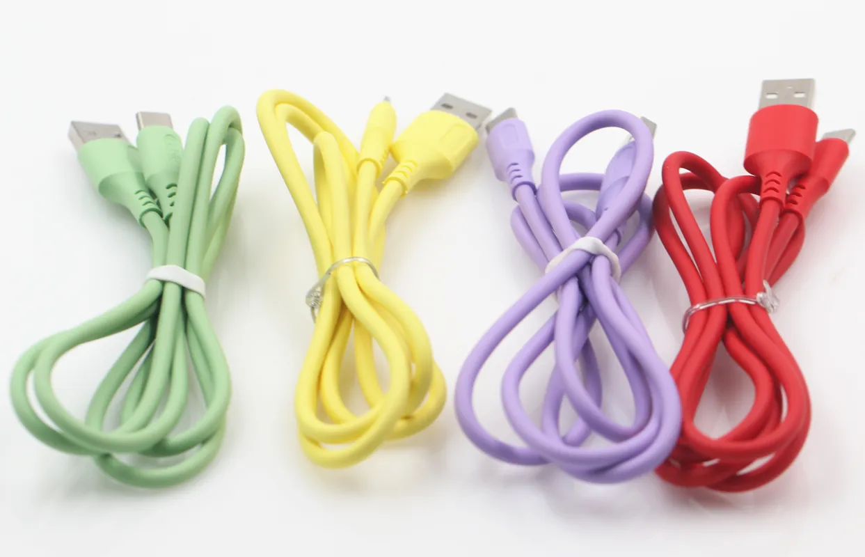 Câbles de type C en silicone liquide pour téléphone portable, câble de chargement rapide de 1 m, câble micro USB pour Samsung S20 Note20 avec_voghion.com