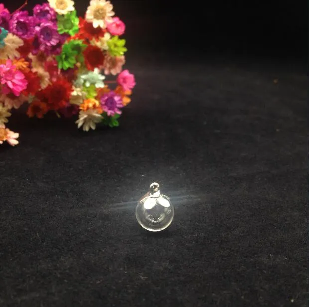 Lot de 5 colliers pendentifs en verre transparent de 10 mm avec globe à bulles et bouchon de 6 mm pour collier à faire soi-même, couvercle de dôme de bouteille_voghion.com