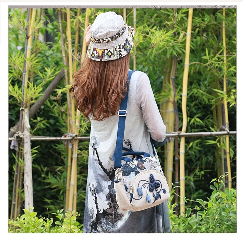 Küstlerische Hadtasche aus Baumwolle ud Haftuch im Bohemia-Stil mit schrägem Kreuz, lässige Schultertasche für_voghion.com