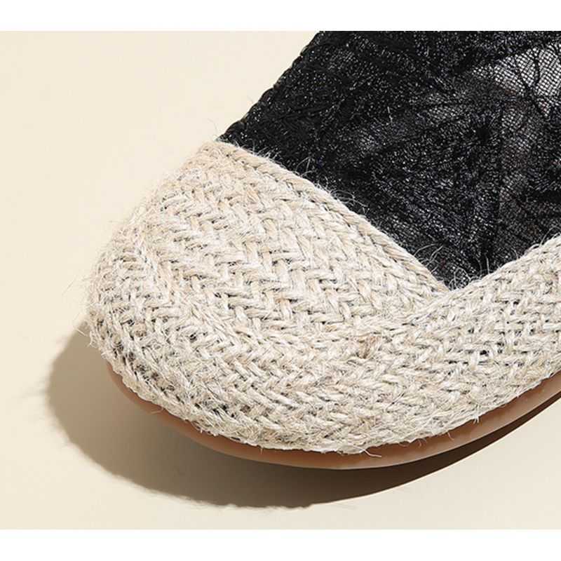 Fisherman Women 2024 new summer lace mesh lazy one slip-on cloth soft sole single shoes_voghion.com