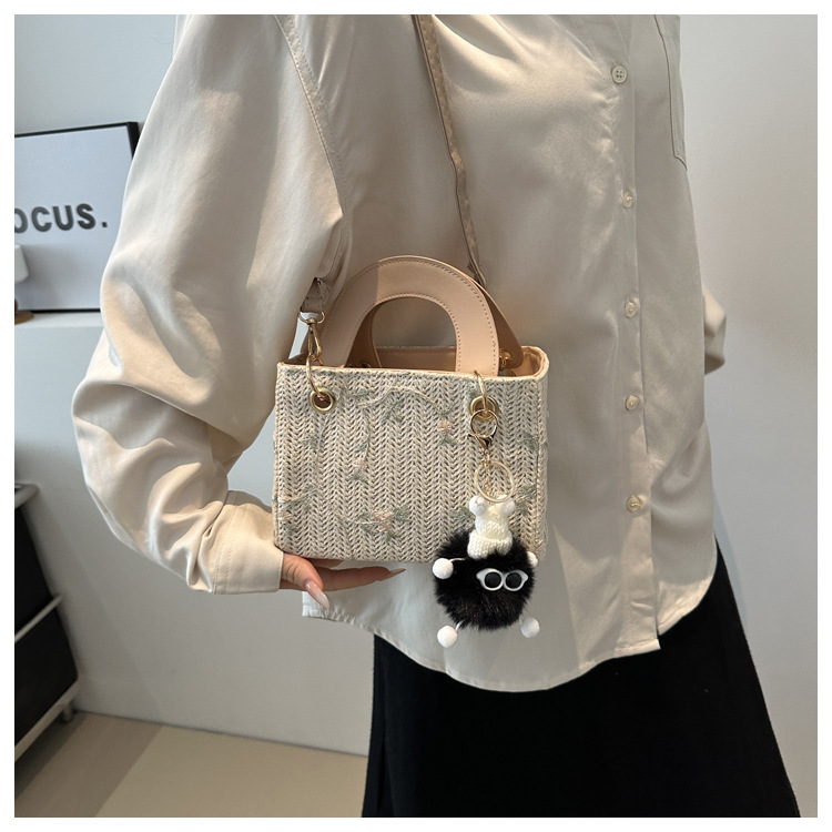 Sac à main tissé tendance pour femmes, sac à bandoulière tendance pour bord de mer, sac de plage, Style occidental, nouvelle collection été 2024_voghion.com