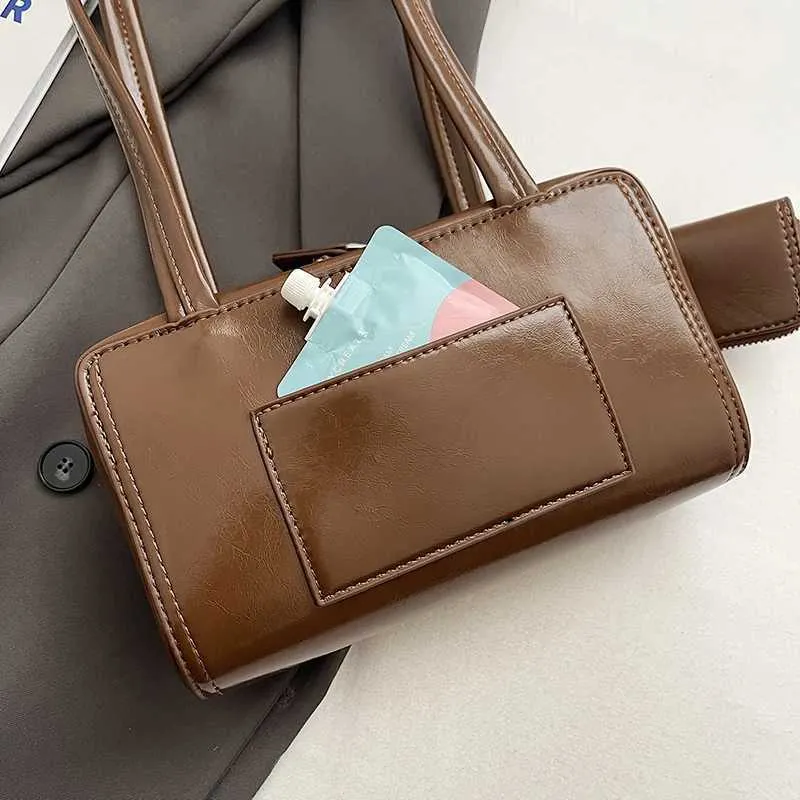 Designer Tasche LEFTSIDE 2-teilig/Set klein PU Leder quadratisch 2024 Winter Y2K neue modische Damen Tasche mit Geldbörse Handtasche_voghion.com